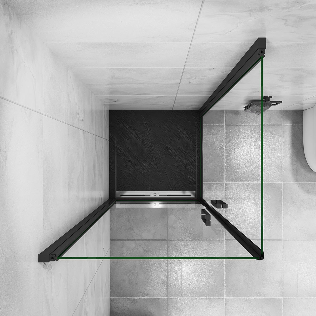 Eckeinstieg Duschkabine Dusche Duschabtrennung 90x90 cm Höhe 200cm