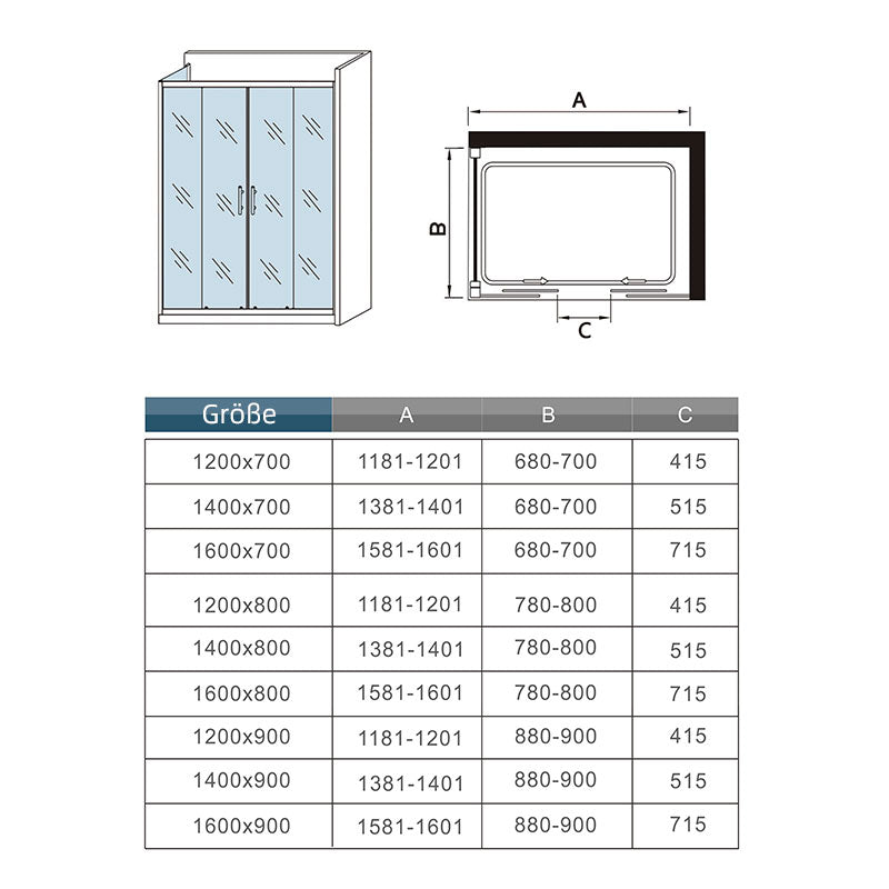 Schiebetür Duschkabine duschtür Glas dusche