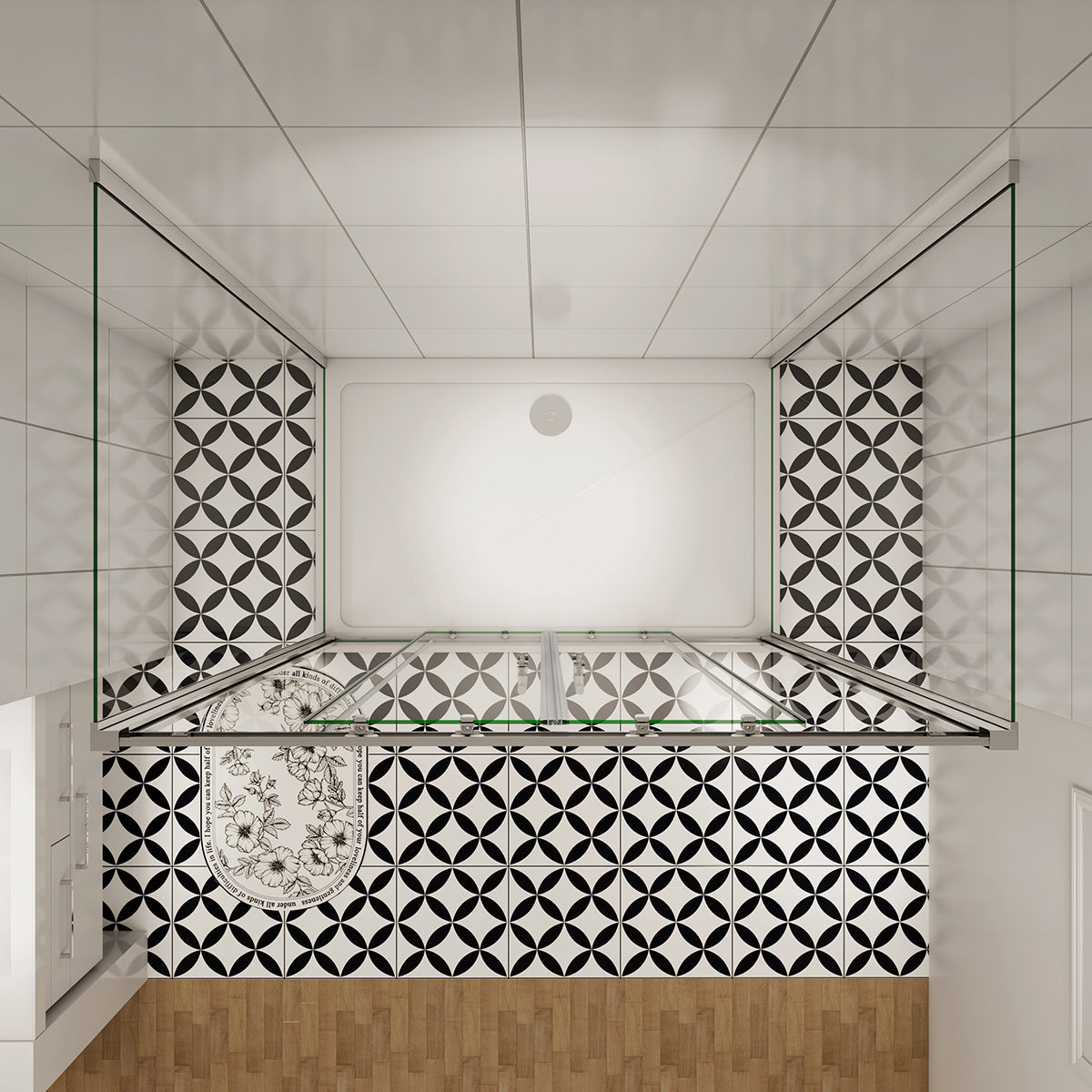 U-Form Schiebetür Seitenwand 160x70 cm Höhe 190 cm Dusche Duschabtrennung Duschkabine