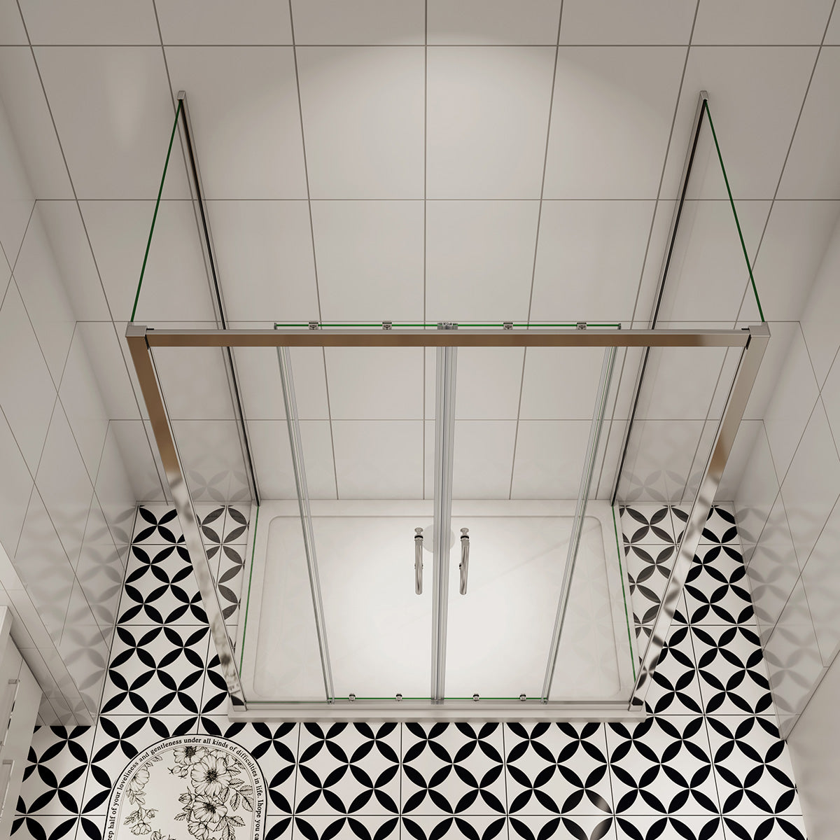 U-Form Duschkabine Dusche 160x70 cm Höhe 190 cm Schiebetür Seitenwand Duschabtrennung