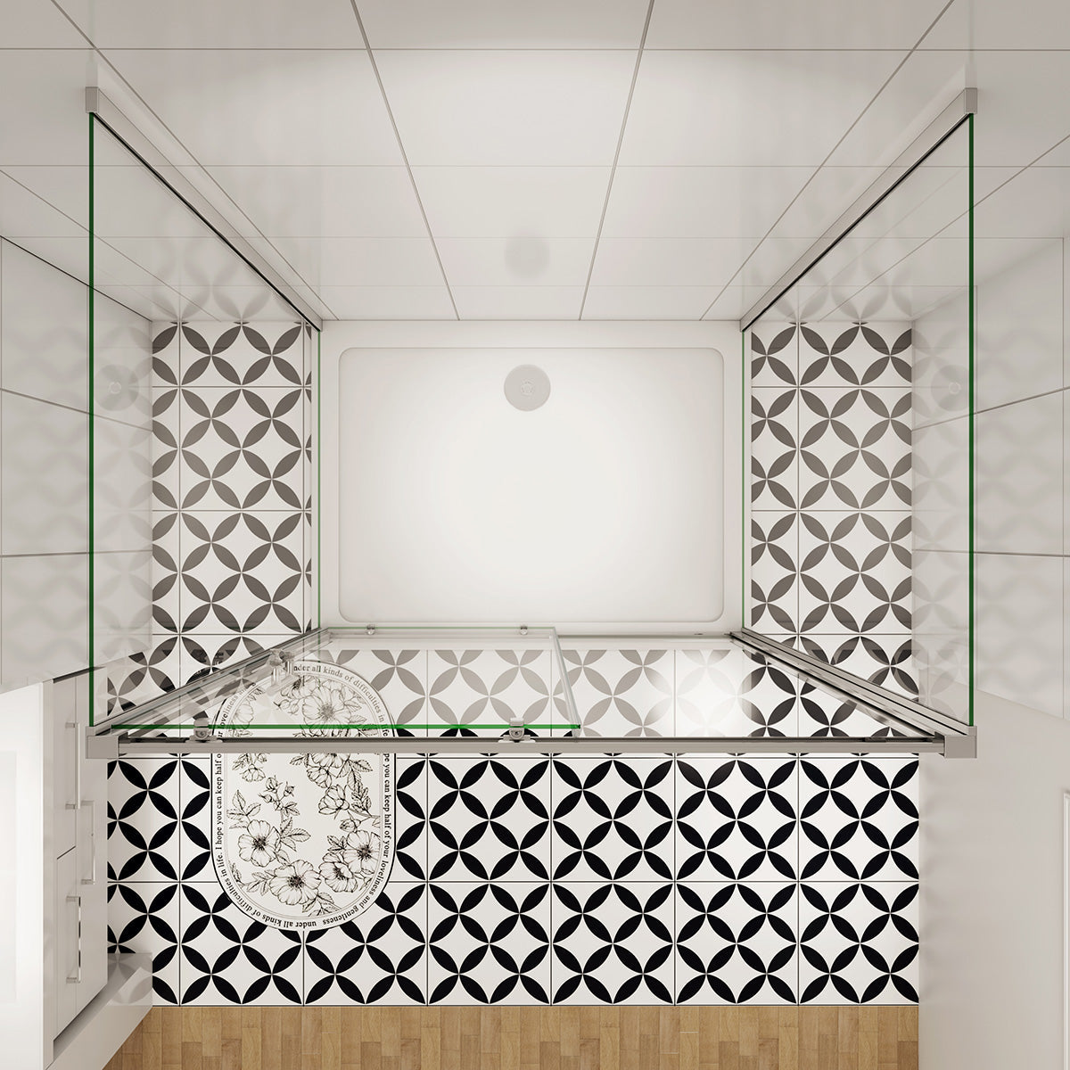 Duschabtrennung Duschkabine U-Form Schiebetür Seitenwand Dusche 100x90 cm Höhe 190 cm