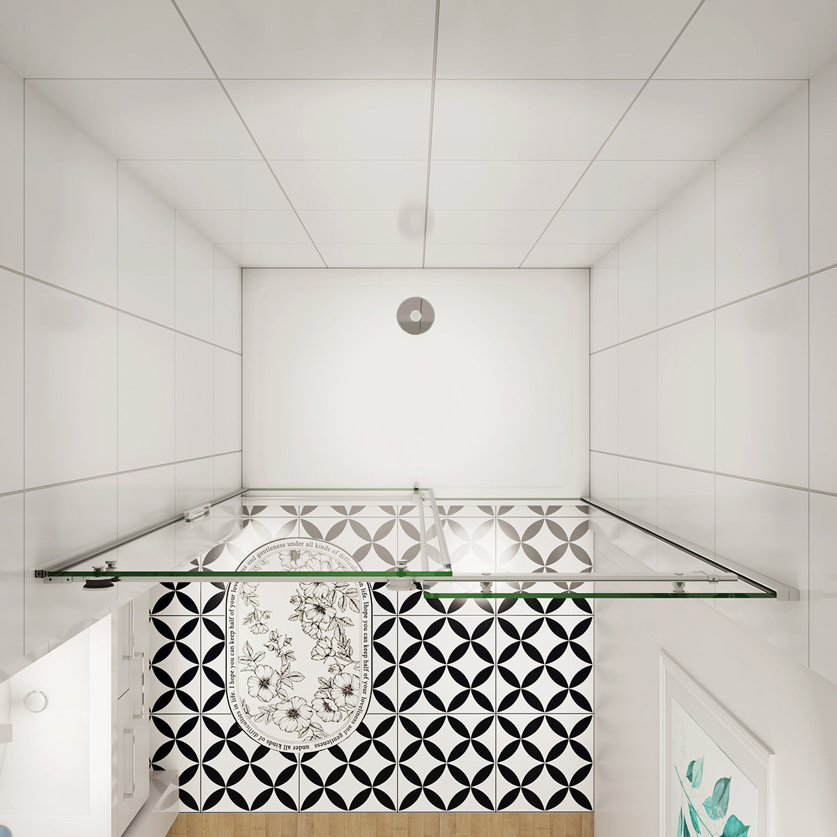 Duschabtrennung Nischentür 105 cm Glasstärke 6mm Schiebetür Dusche