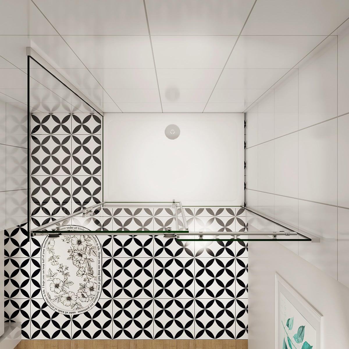 Duschtür+Seitenwand Duschkabine 125x100 cm Glasstärke 6mm Schiebetür Dusche Duschabtrennung