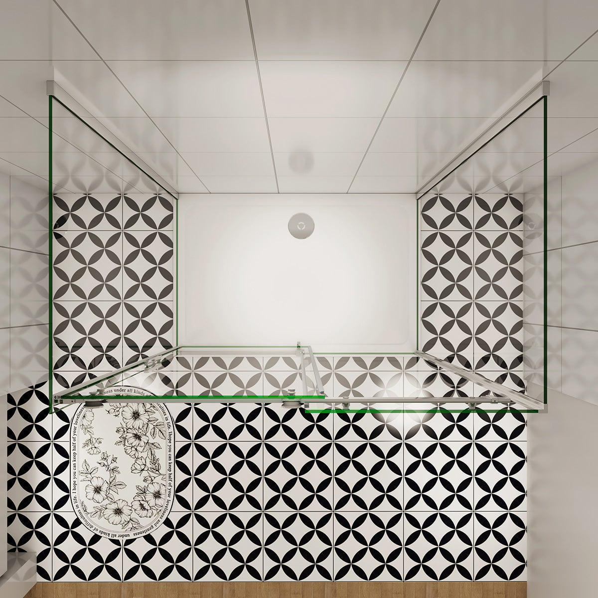 U-Form Schiebetür Seitenwand 150x90 cm Glasstärke 6mm Dusche Duschabtrennung Duschkabine