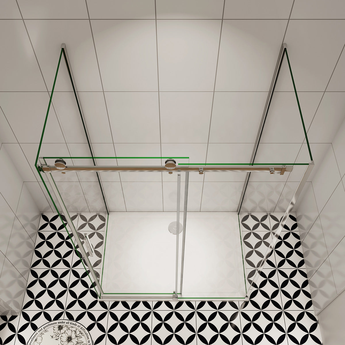 U-Form Duschkabine Dusche 150x90 cm Glasstärke 6mm Schiebetür Seitenwand Duschabtrennung