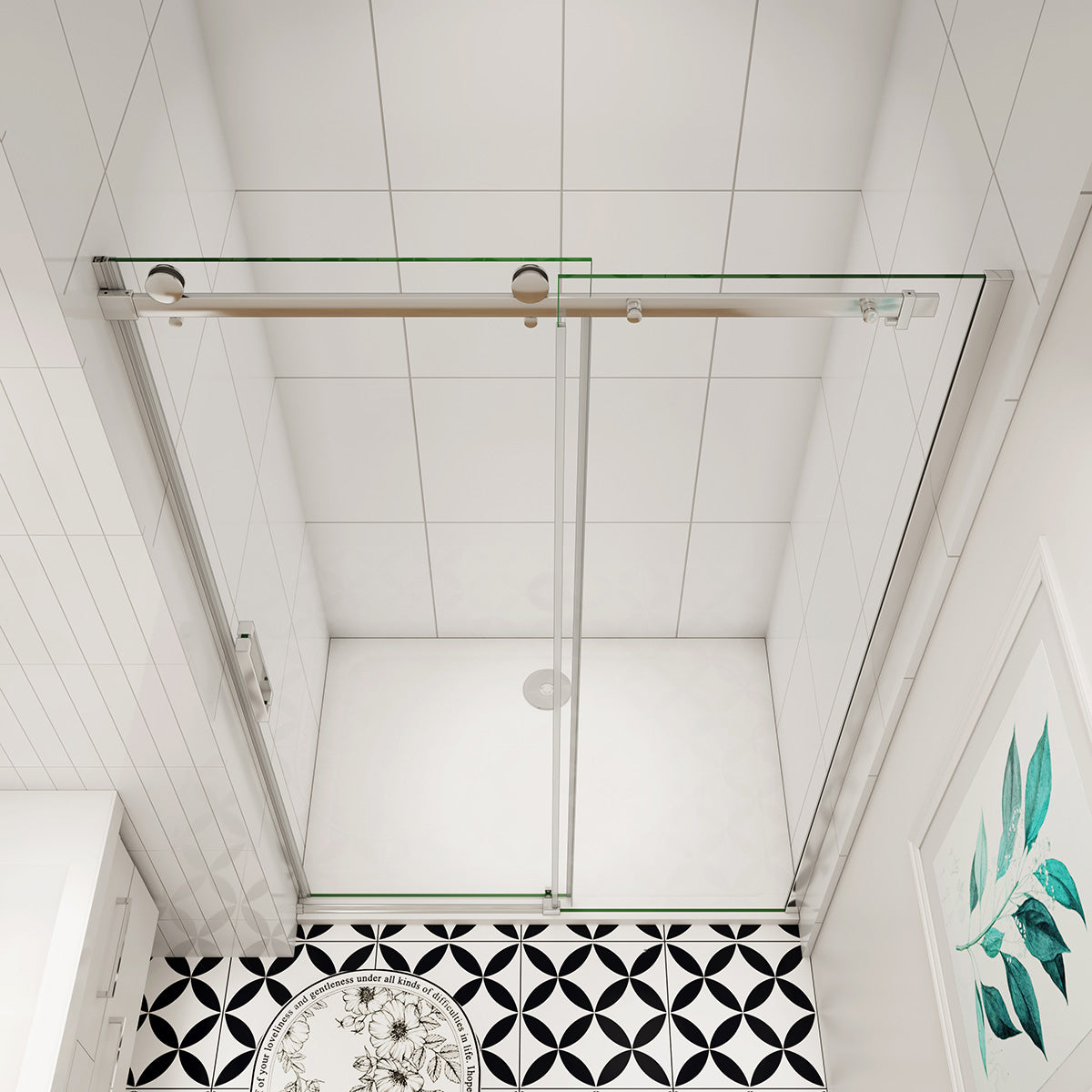 Nischentür Schiebetür 120 cm Glasstärke 8mm Dusche Duschabtrennung