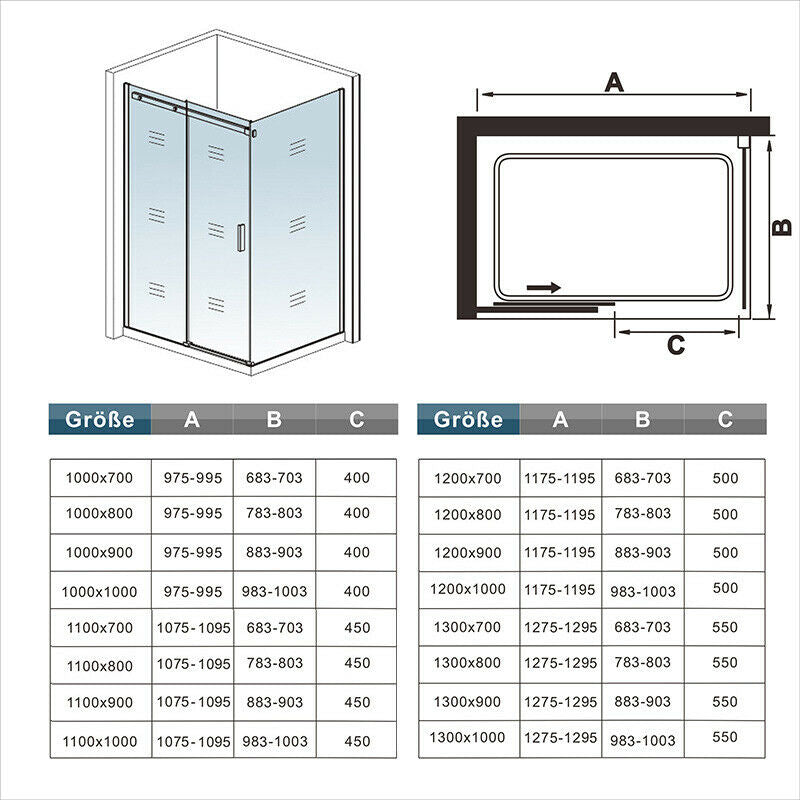 Schiebetür Duschkabine glastür