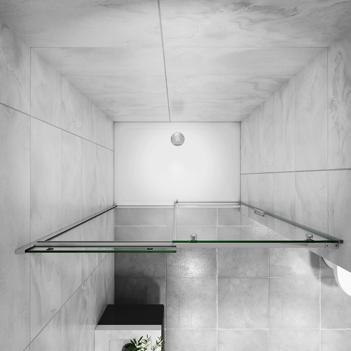 Nischentür 140 cm Glasstärke 6mm Dusche Duschabtrennung Schiebetür