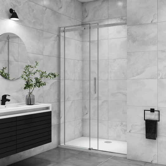 Duschabtrennung Nischentür 120 cm Glasstärke 6mm Schiebetür Dusche