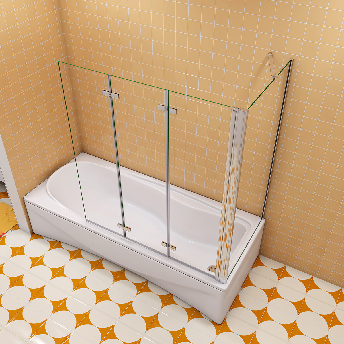 Duschabtrennung Badewannenaufsatz 130 cm Tiefe 70 cm Seitenwand Dusche Duschkabine
