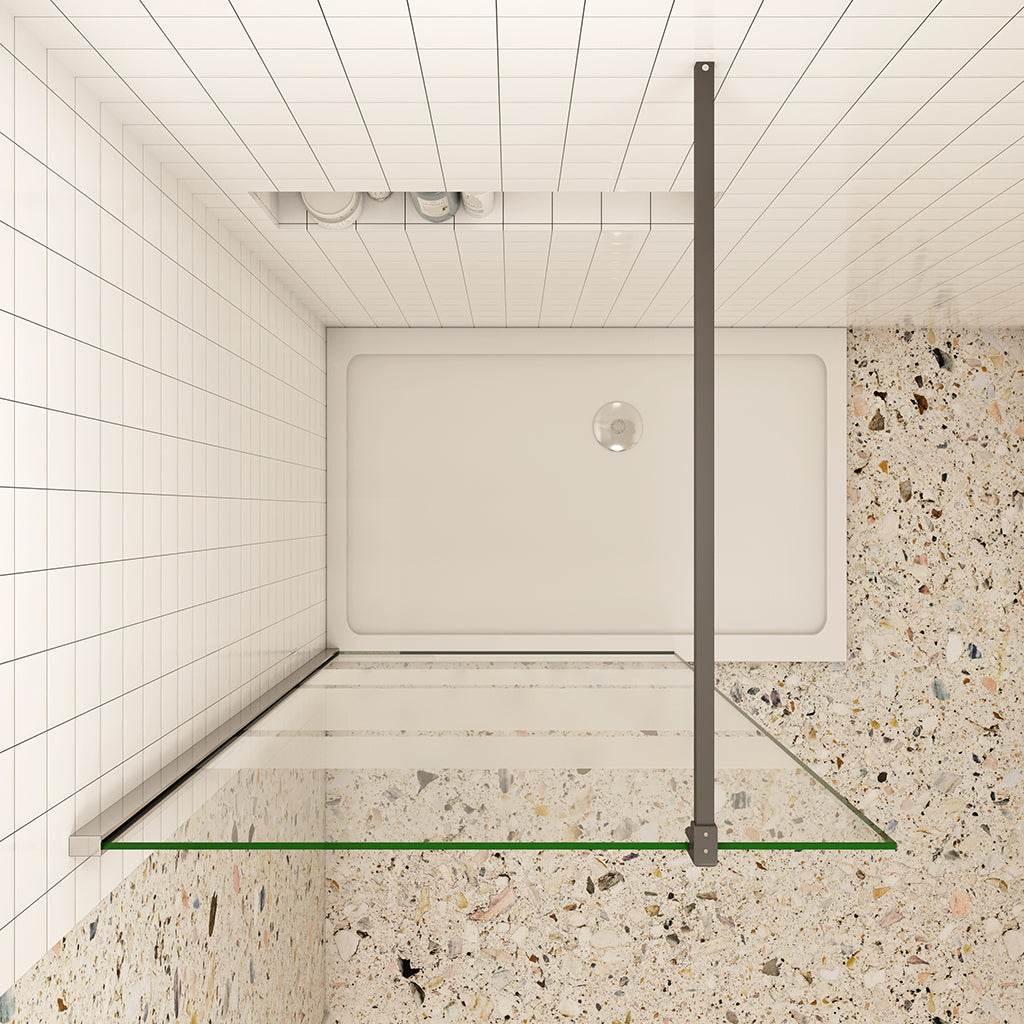 Duschkabine Walk in Duschwand Dusche 6mm NANO Glas H. 190cm Seitenwand