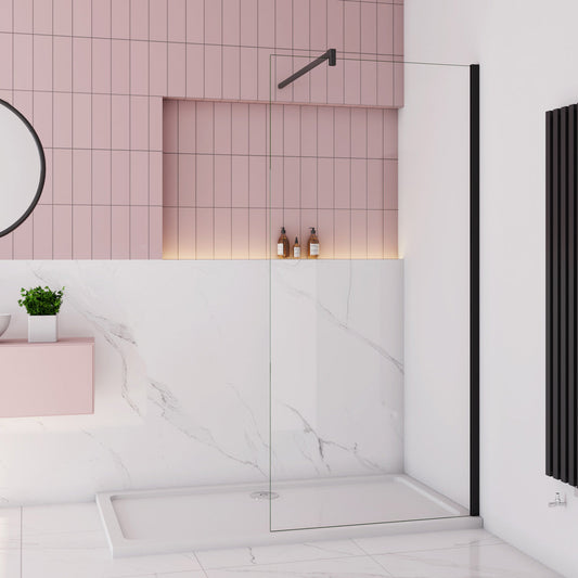 Duschabtrennung Duschkabine Walk in Duschwand 10mm Glas mit Stabistange Dusche 60 cm H.200 cm