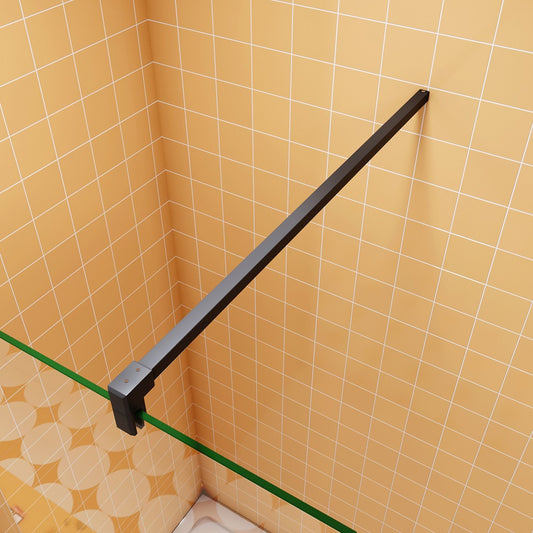 Schwarz Duschtür feste Stangen klemme einstellbare Stütz stange Ebene für Nische