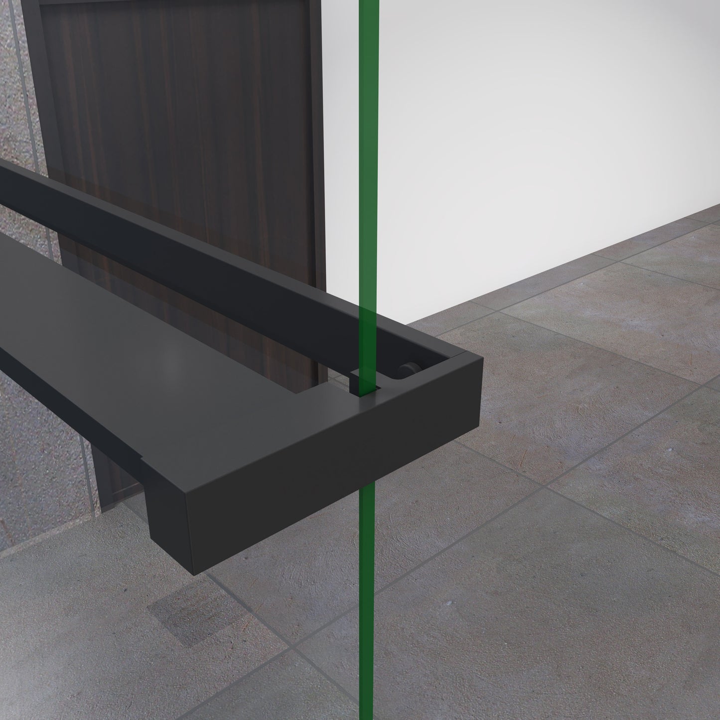 Ablage & Handtuchhalter für 8mm Walk In Glaswand