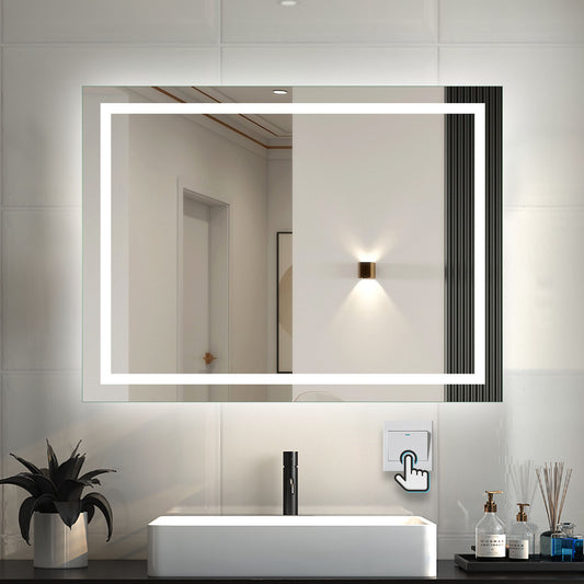 LED Badspiegel 80x60 cm Beschlagfrei Wandspiegel LED-Spiegel Make-up-Spiegel