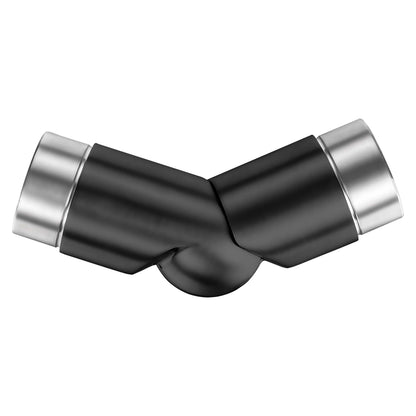 Handlaufverbinder 304 Edelstahl schwarz/silber – gerader & verstellbarer Winkelanschluss für Wandhandläufe