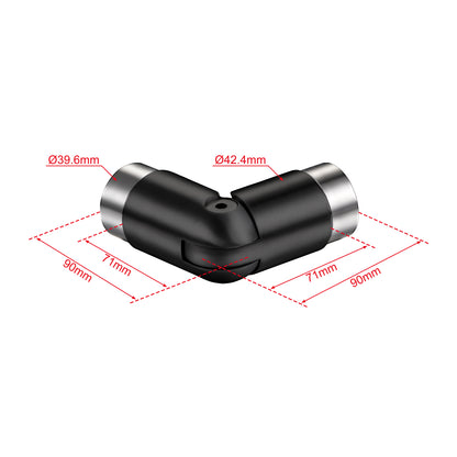 Handlaufverbinder 304 Edelstahl schwarz/silber – gerader & verstellbarer Winkelanschluss für Wandhandläufe