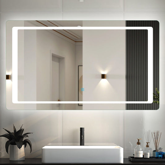 LED Badspiegel mit Touch-Schalter und Beschlagfrei 70x50 cm