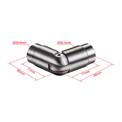 Handlaufverbinder 304 Edelstahl schwarz/silber – gerader & verstellbarer Winkelanschluss für Wandhandläufe