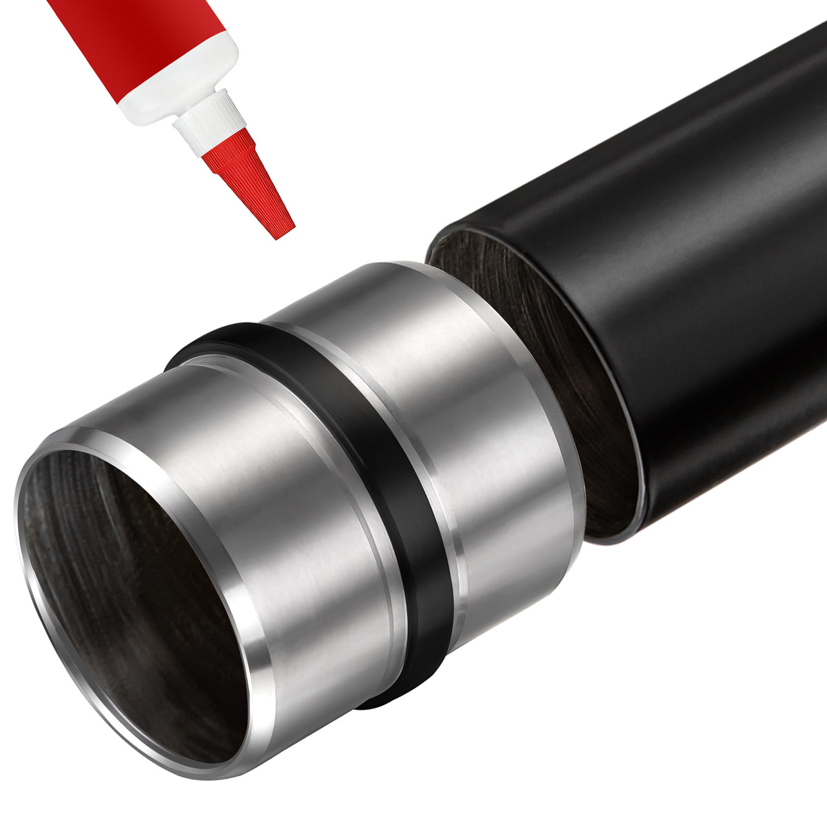 Handlaufverbinder 304 Edelstahl schwarz/silber – gerader & verstellbarer Winkelanschluss für Wandhandläufe