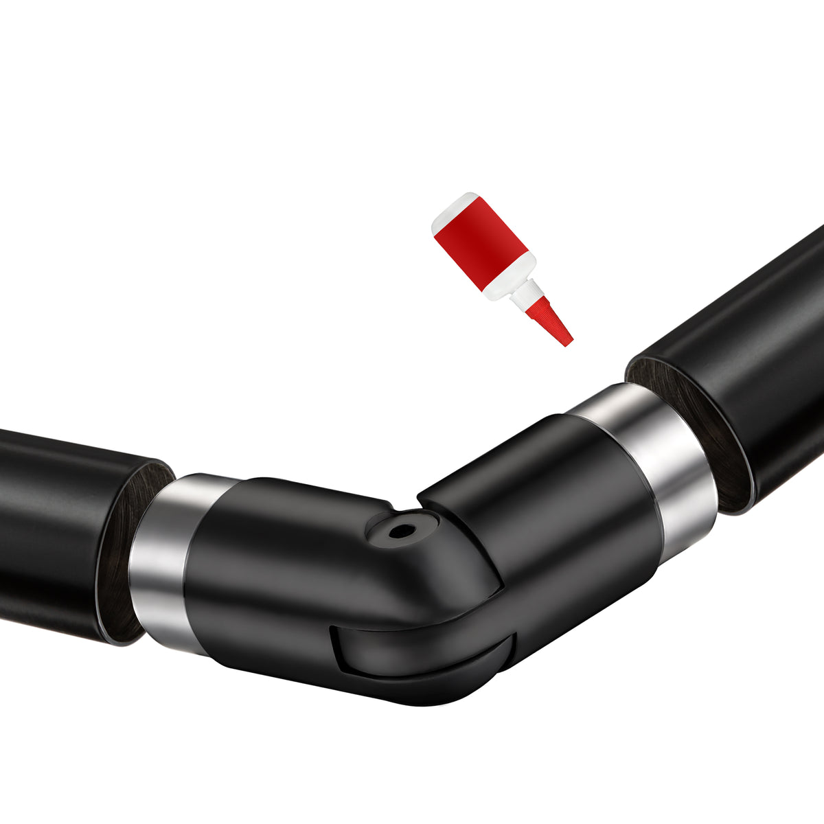 Handlaufverbinder 304 Edelstahl schwarz/silber – gerader & verstellbarer Winkelanschluss für Wandhandläufe