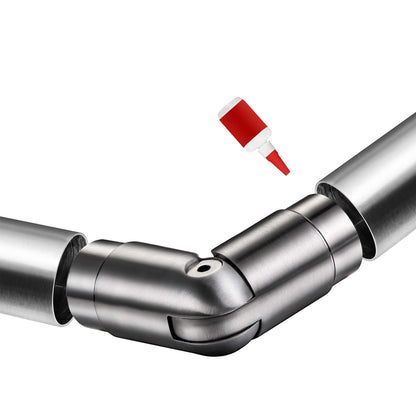 Handlaufverbinder 304 Edelstahl schwarz/silber – gerader & verstellbarer Winkelanschluss für Wandhandläufe