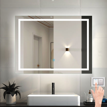 Badspiegel mit LED Beleuchtung 80x60 cm Touch LED Spiegel+Beschlagfrei