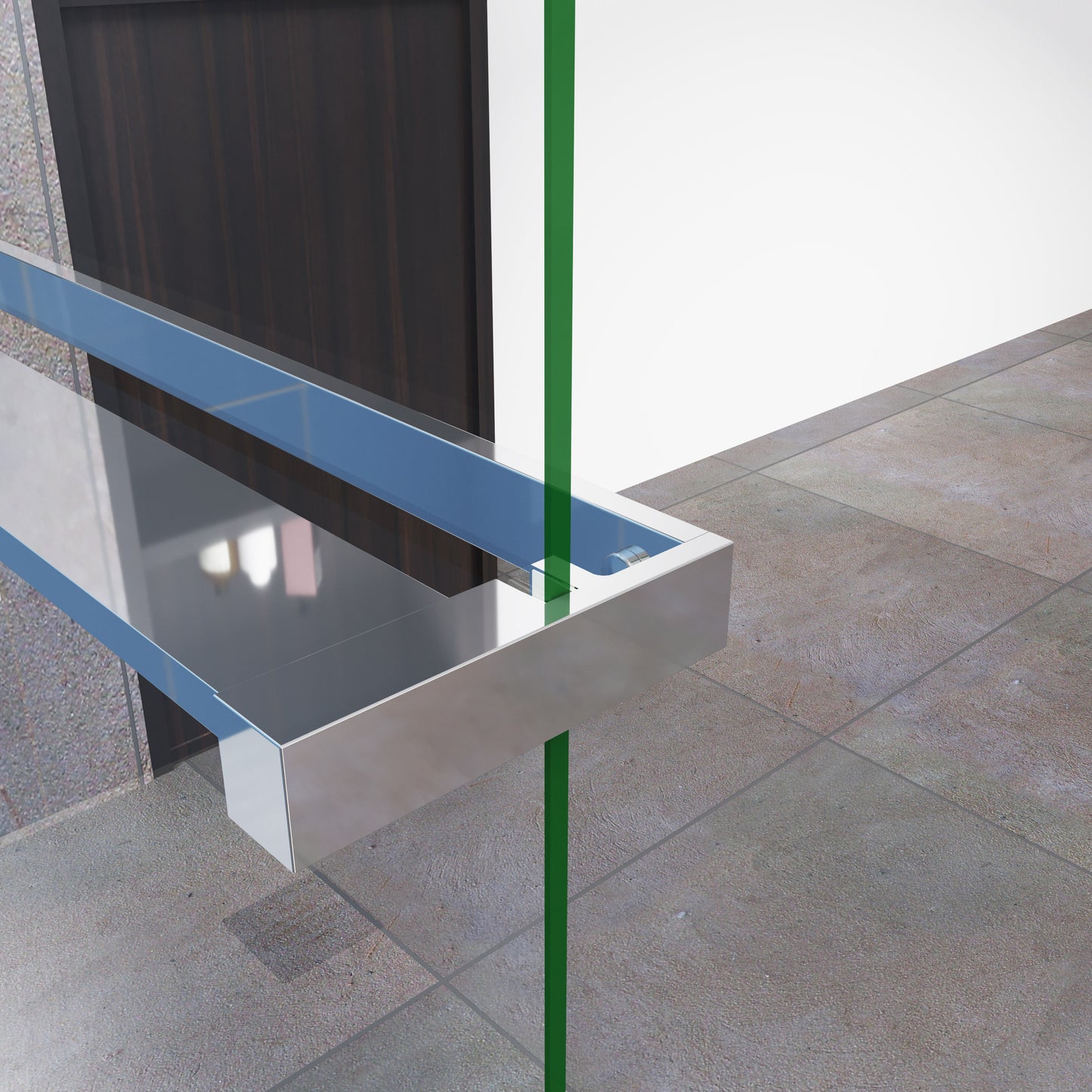 Ablage & Handtuchhalter für 8mm Walk In Glaswand