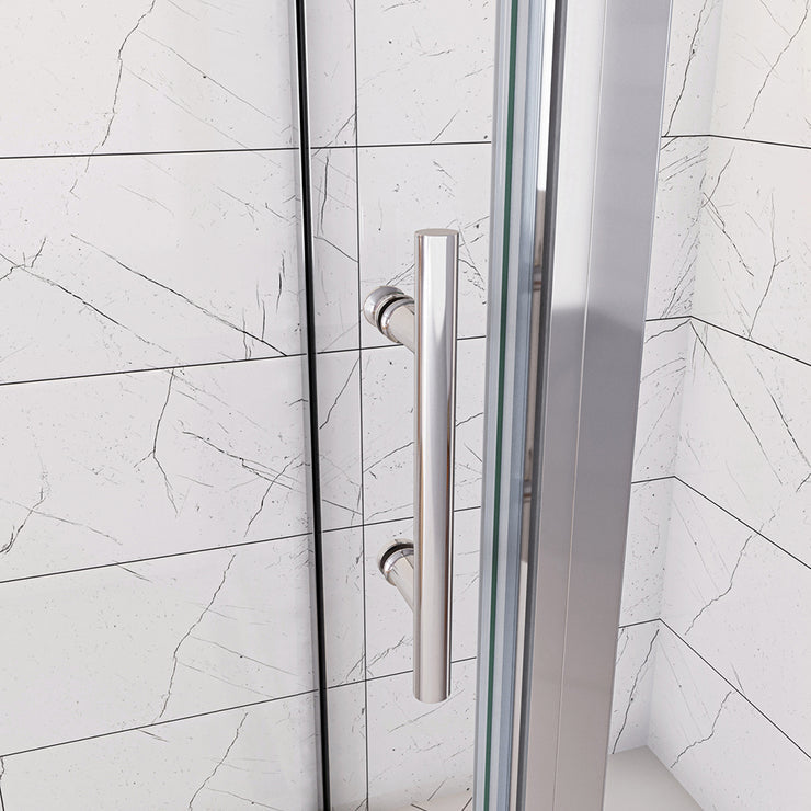 Duschkabine Eckeinstieg 185 cm Duschabtrennung Drehtür 5mm ESG Klarglas Hochglanz Chrom