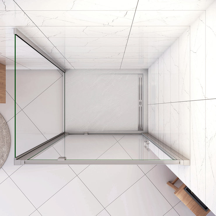 Duschkabine Eckeinstieg 185 cm Duschabtrennung Drehtür 5mm ESG Klarglas Hochglanz Chrom