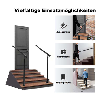 Eingangsgeländer Schwarz, Wandhandlauf, Geländer Edelstahl Handlauf, Treppengeländer