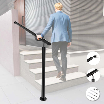 Eingangsgeländer Schwarz, Wandhandlauf, Geländer Edelstahl Handlauf, Treppengeländer
