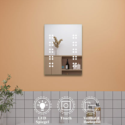 Badezimmerspiegel Wandspiegel 39x50 cm LED Spiegel Badspiegel Kaltweiß Licht