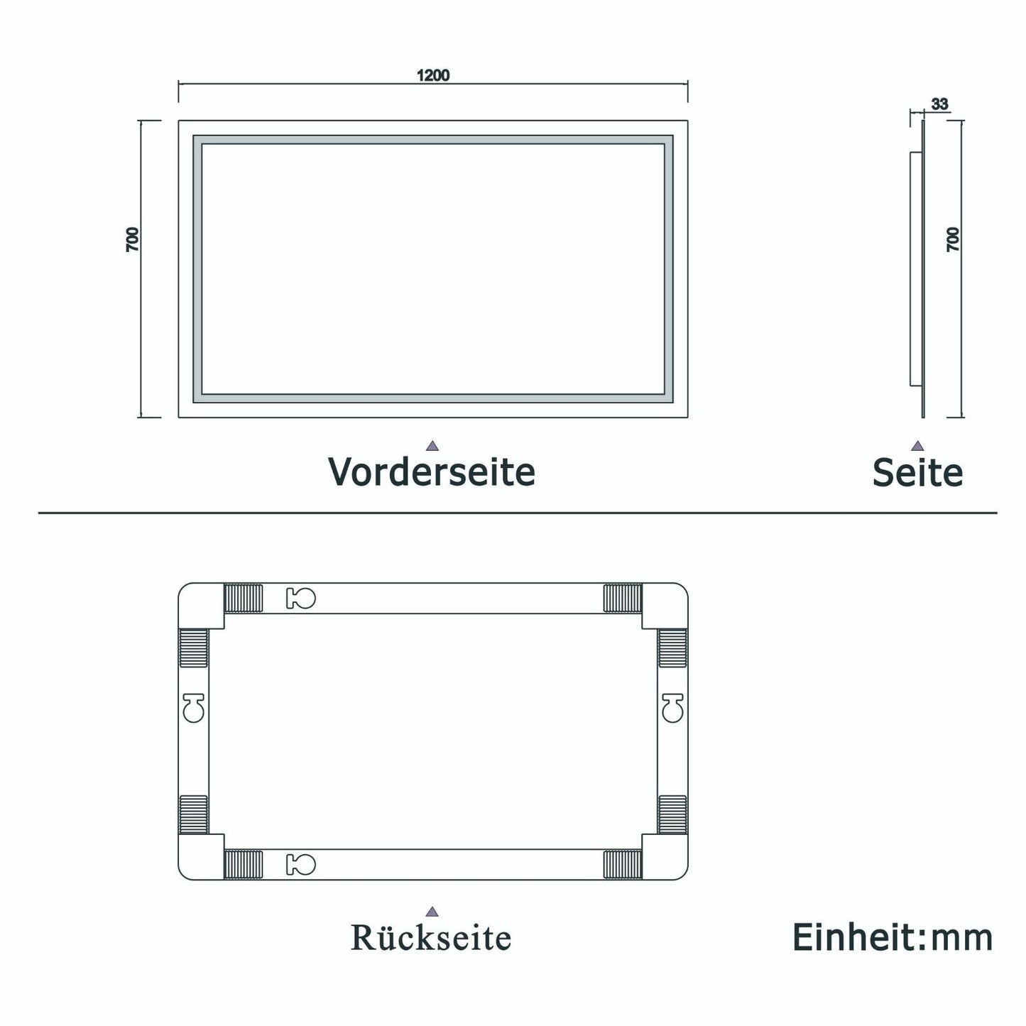 LED Badspiegel 120x70 cm Beschlagfrei Wandspiegel LED-Spiegel Make-up-Spiegel