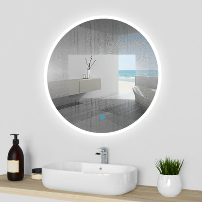 Badspiegel Badezimmerspiegel Rund Spiegel mit LED Beleuchtung Φ 80 cm