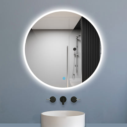 Badspiegel Badezimmerspiegel Rund Spiegel mit LED Beleuchtung Φ 70cm
