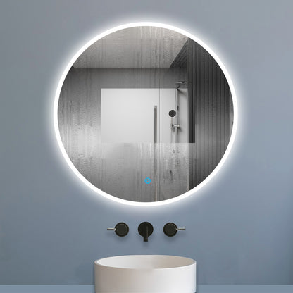 Badspiegel Badezimmerspiegel Rund Spiegel mit LED Beleuchtung Φ 70cm