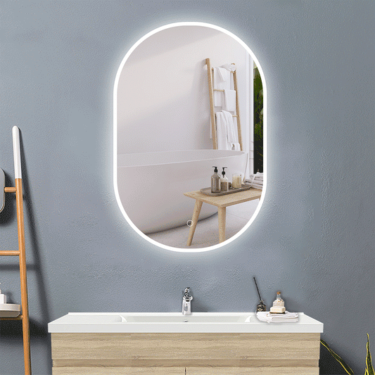 Oval LED Badezimmerspiegel Badspiegel Wandspiegel mit Beleuchtung Beschlagfrei