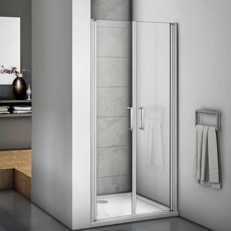 Duschkabine Duschabtrennung Nischentür Pendeltür Duschtür H.185cm Sicherheitsglas - L.140 cm