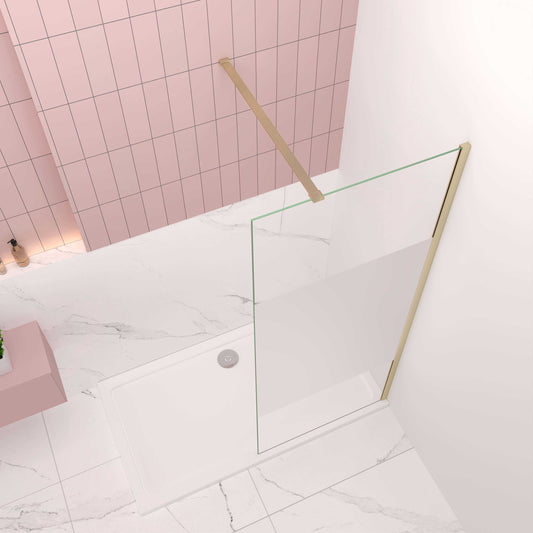 Glaswand mit Schutzfolie Walk in Duschwand Dusche 8mm ESG Sicherheitsglas H200cm Duschkabine