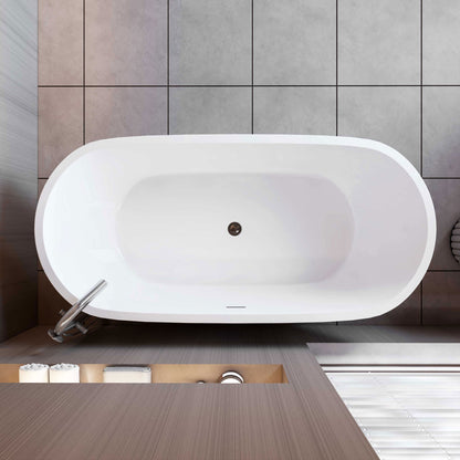 Badewanne freistehend Acrylwanne Acryl Standbadewanne 170x80xH.58cm inkl. Ab-/Überlauf