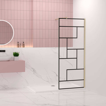 Duschkabine 70-140xH.200 cm NANO Sicherheitsglas profil golden