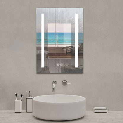 Badspiegel mit LED Beleuchtung Doppel Touch Beschlagfrei Wandspiegel beleuchtet 50x70 cm