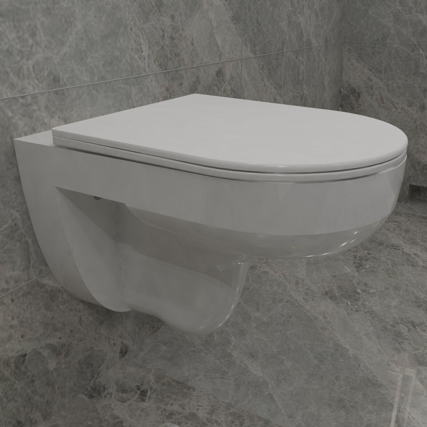 Badezimmer Soft-Close Sitz Spülrandlos Design Hänge WC Toilette