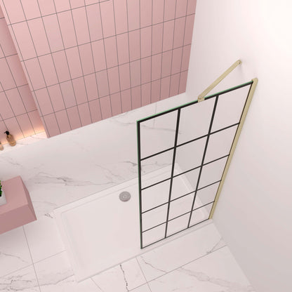 Duschwand 80-140xH.200 cm NANO Sicherheitsglas dusche gold