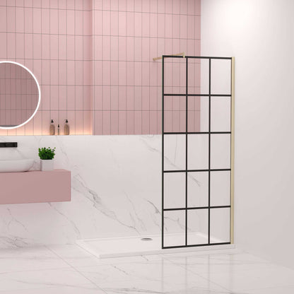 Duschkabine 80-140xH.200 cm NANO Sicherheitsglas profil golden