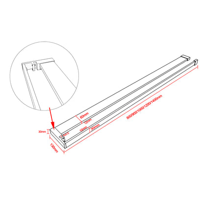 Ablage & Handtuchhalter für 8mm Walk In Glaswand