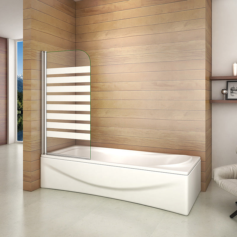 Badewannenaufsatz Duschwand 80x140 cm 1-teilig 6mm NANO GLAS 180° - Linksmontage