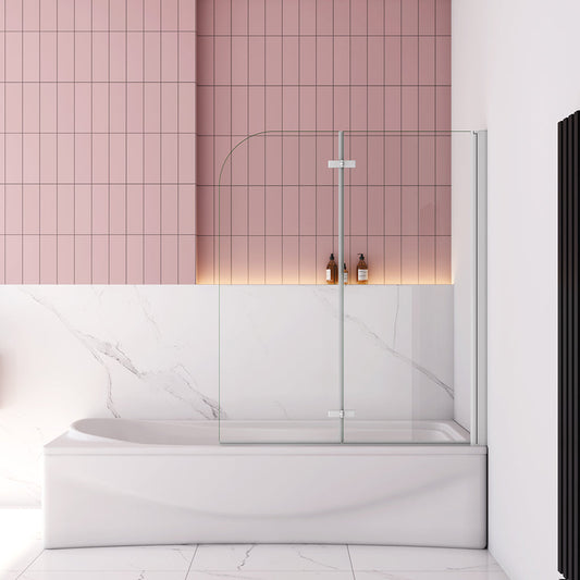 Badewannenaufsatz Badewannenfaltwand 6mm NANO Glas Faltwand H.140 cm