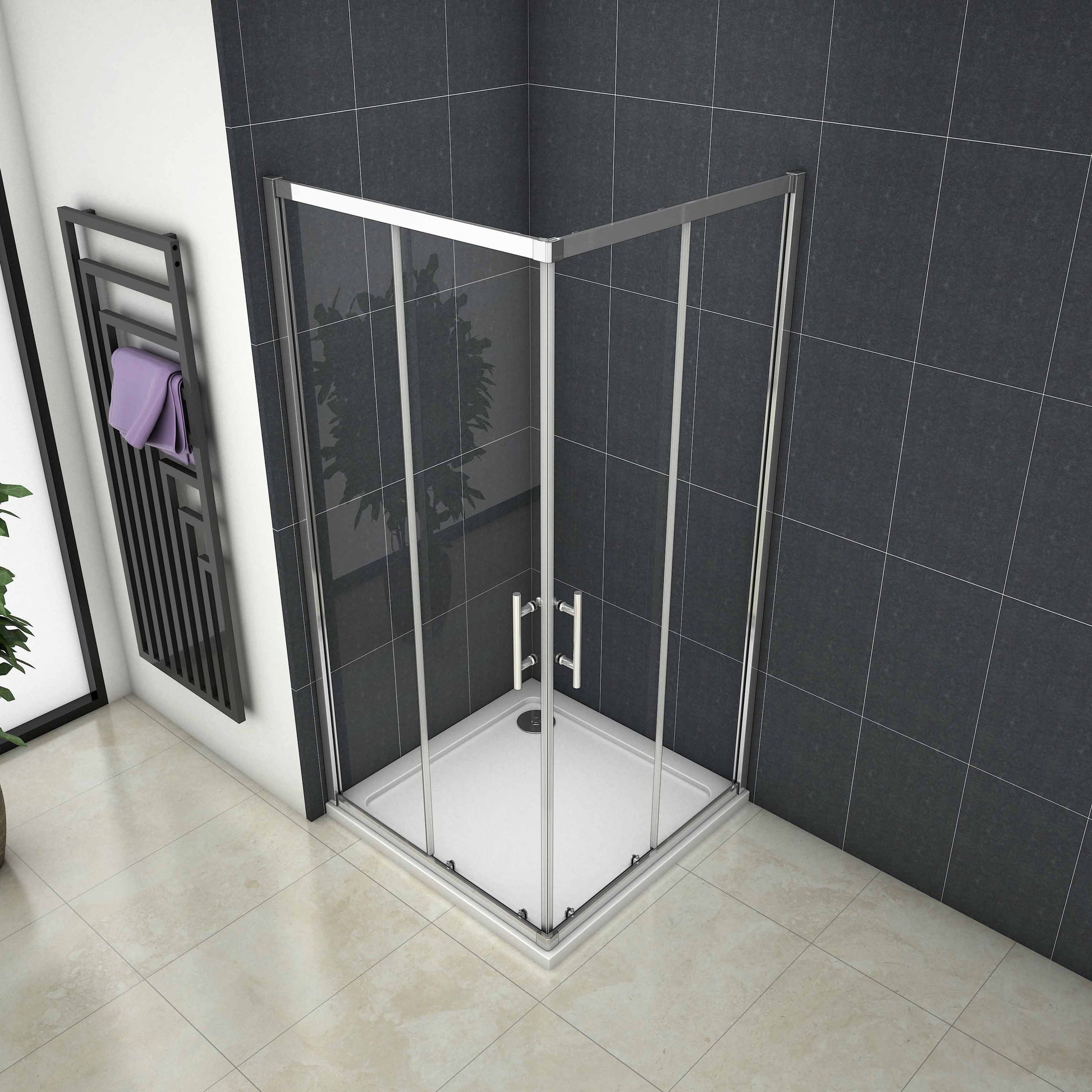 Eckeinstieg Duschkabine 90x90 80x80 cm Glas duschtür